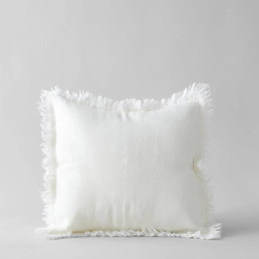 Linen Pillow in White 20x20 | Bloomist