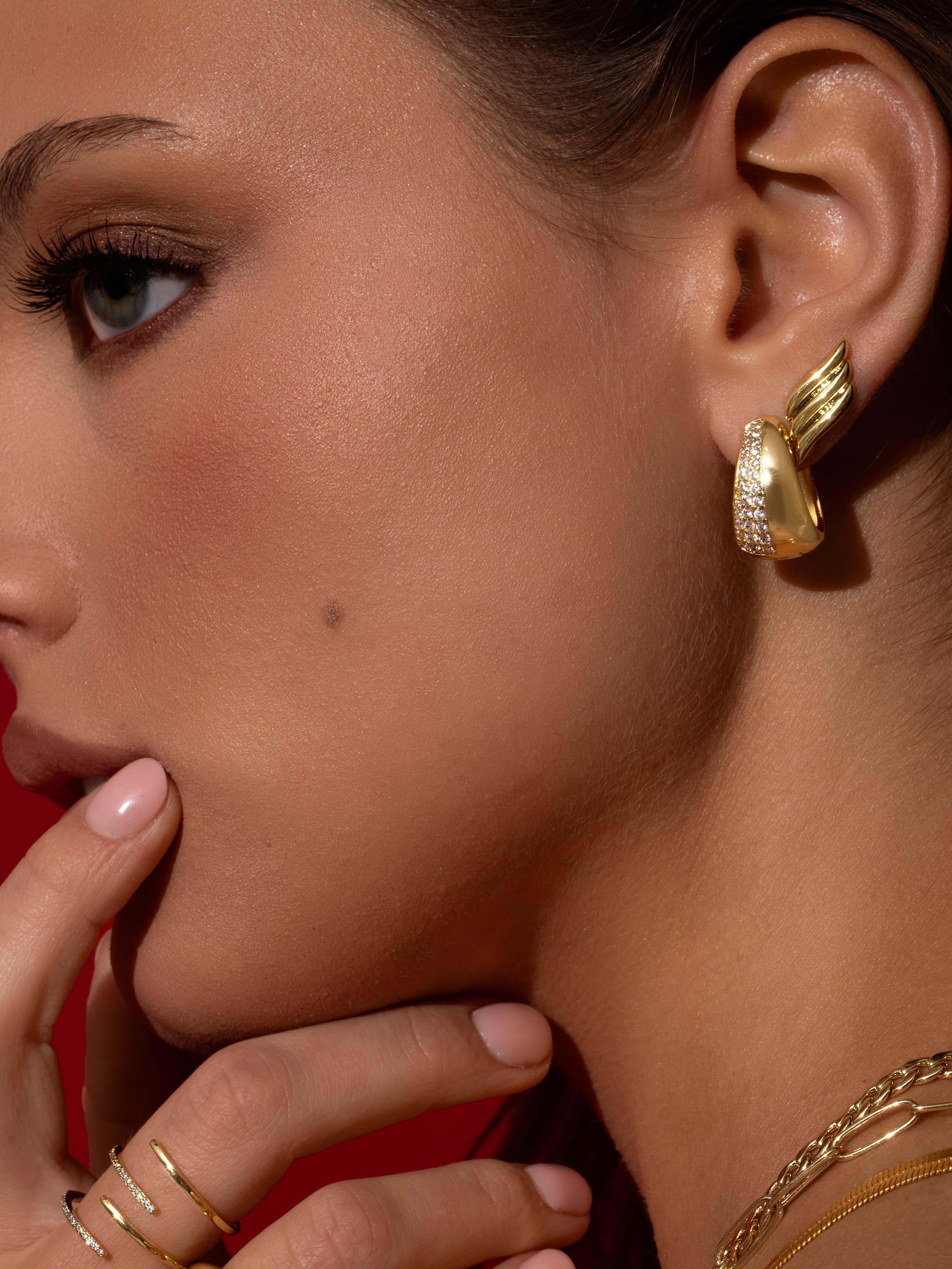 Gemini Statement Hoop Earrings in Gold | Uncommon James | Uncommon James