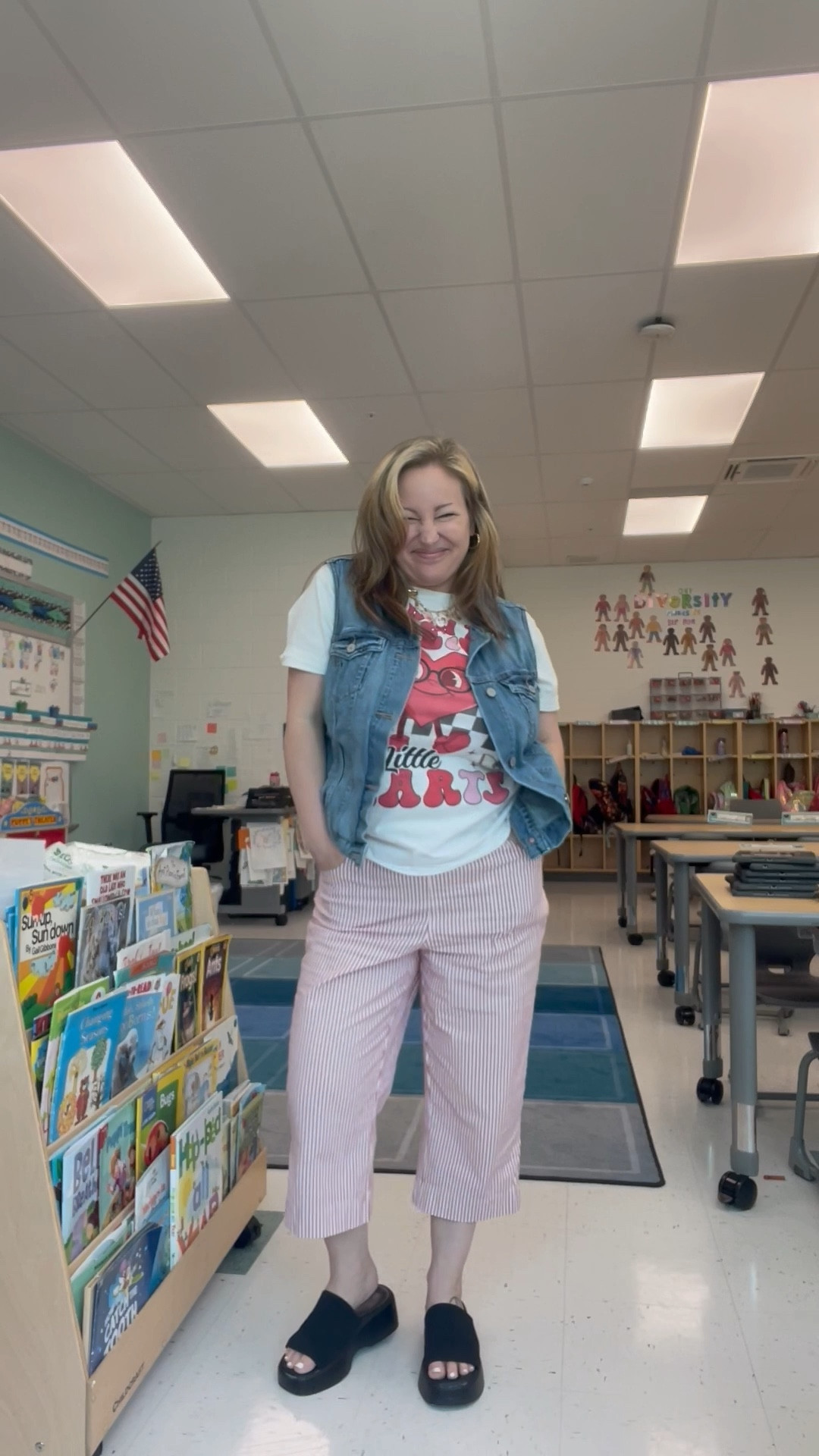 A comfy teacher outfit! 

Shirt- M
Pants (thrifted) M
Denim vest -L

#LTKStyleTip #LTKMidsize #LTKSeasonal