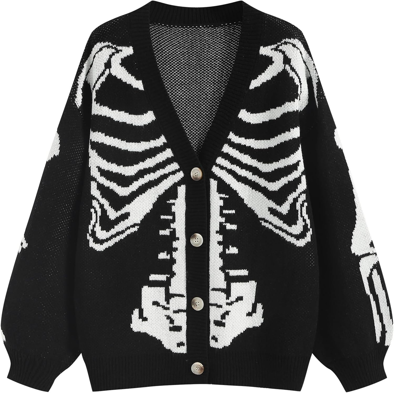 ZAFUL Women's Striped Cardigan Button Up Open Front Knit Oversized Sweater | Amazon (US)