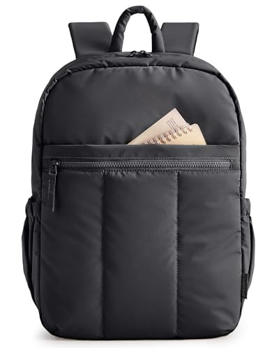BAGSMART Backpack for Women, Travel Backpack with Large Side Pocket, 15.6 Inch Work College Backpack Purse, Waterproof Business Teacher Laptop Bag, Black | Amazon (US)