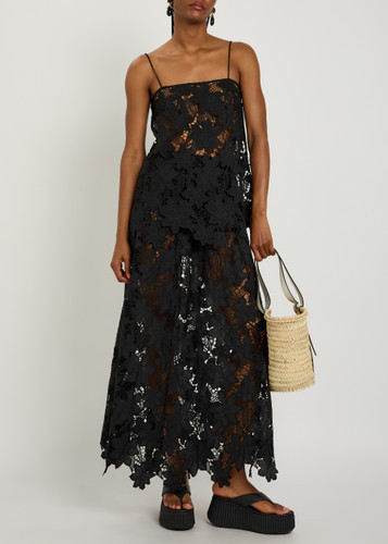 Margaux embroidered guipure-lace maxi skirt | Harvey Nichols