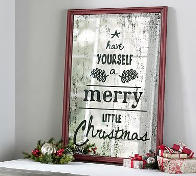 Mirrored Merry Little Christmas Wall Art | Pottery Barn (US)