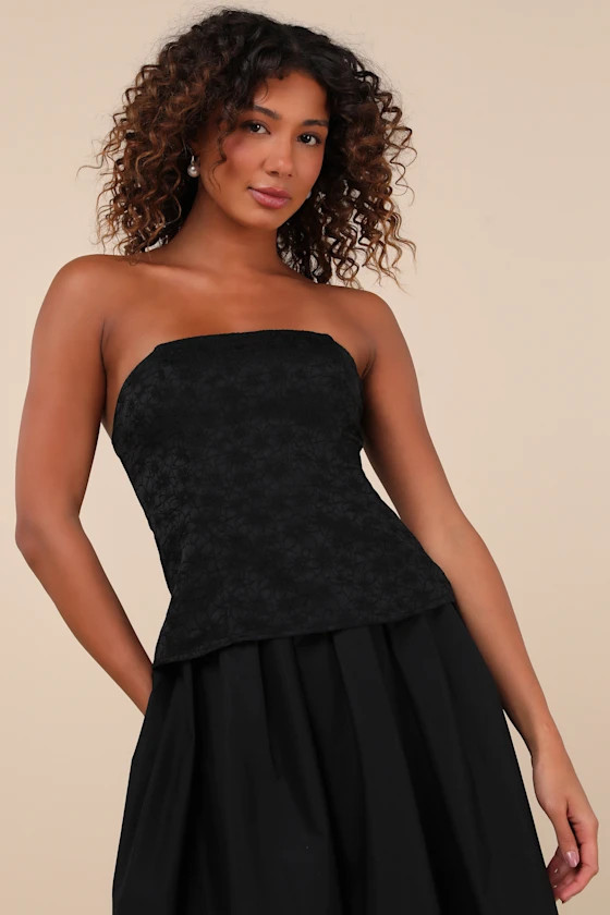 Chic Consideration Black Strapless Top | Lulus