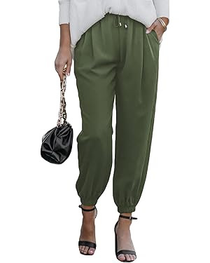 Shawhuwa Women's 2023 Soft Casual Loose Drawstring Elastic High Waisted Joggers Pants with Pocket... | Amazon (US)