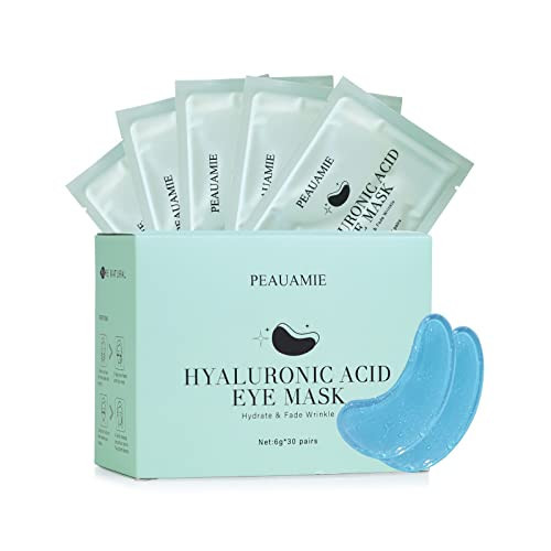 PEAUAMIE Under Eye Patchs Hyaluronic Acid Eye Mask for Dark Circles and Puffiness Wrinkle Eye Bags 30 Pairs | Amazon (US)