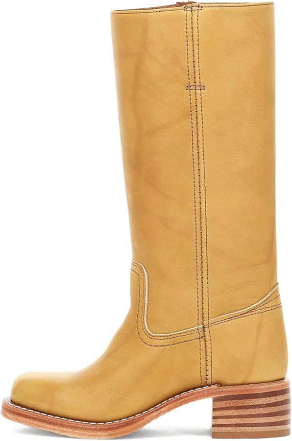 Women's Knee High Boots Wide Calf Chunky Block Heel Long Boots for Women Casual Square Toe Boots ... | Amazon (US)