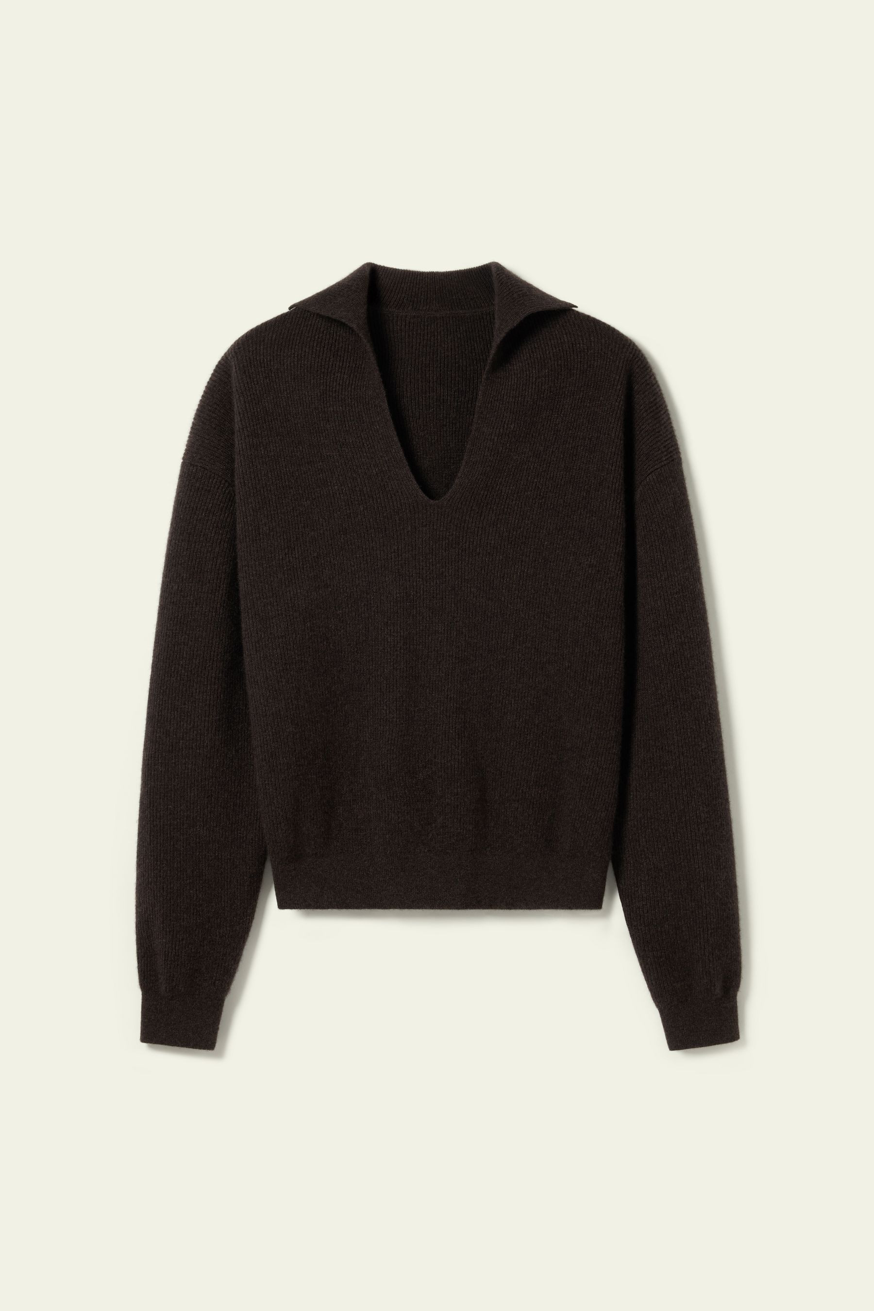 Ribbed Cashmere Polo Sweater | LILYSILK