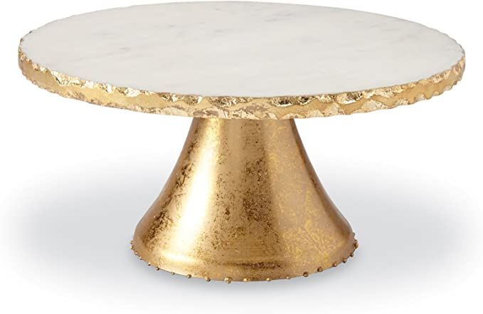 Mud Pie Marble Pedestal Cake Serving Stand, Gold | Amazon (US)