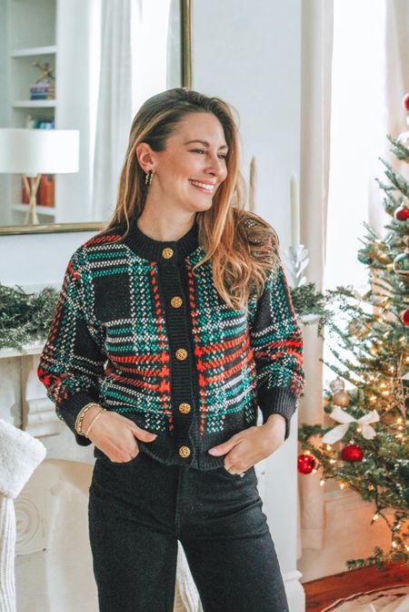 Holiday sweater, holiday outfit, Christmas outfit, classic sweater, cropped jeans, black jeans, earrings under $15, holiday office look 

#LTKunder50 #LTKHoliday #LTKSeasonal
