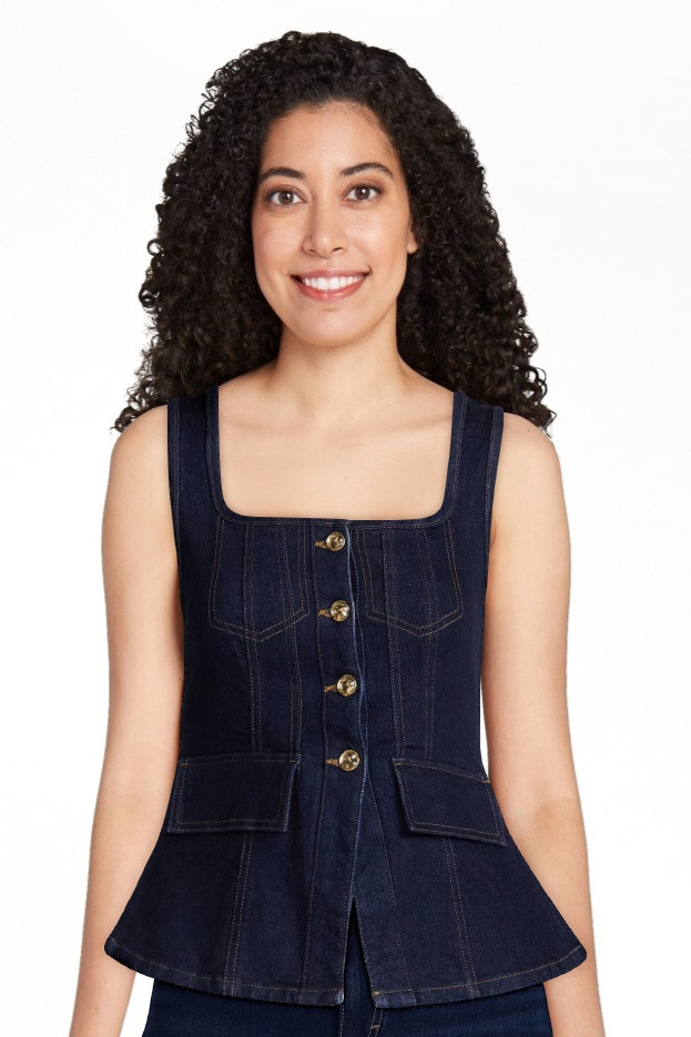 Scoop Women's and Women's Plus Denim Corset Top, Sizes XS-4X | Walmart (US)