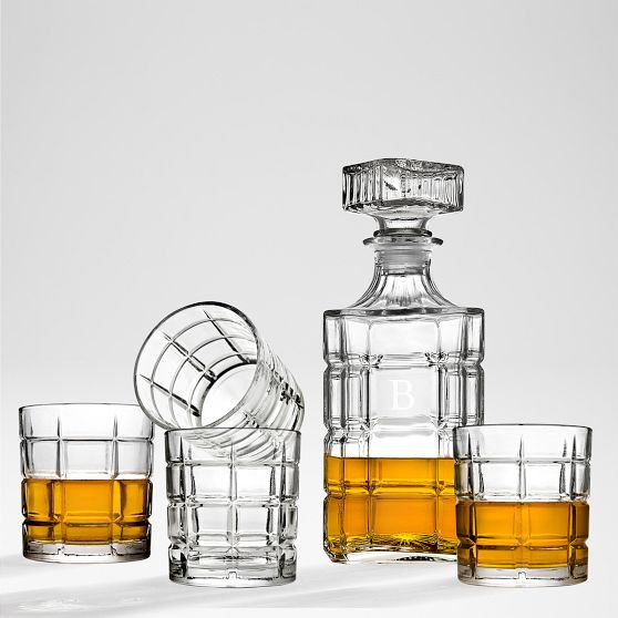 Windowpane Whiskey Decanter and Glasses Set | Mark and Graham