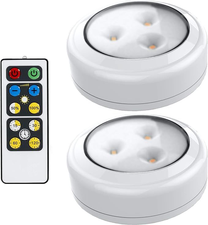 Brilliant Evolution LED Puck Light 2 Pack with Remote | Wireless LED Under Cabinet Lighting | Und... | Amazon (US)