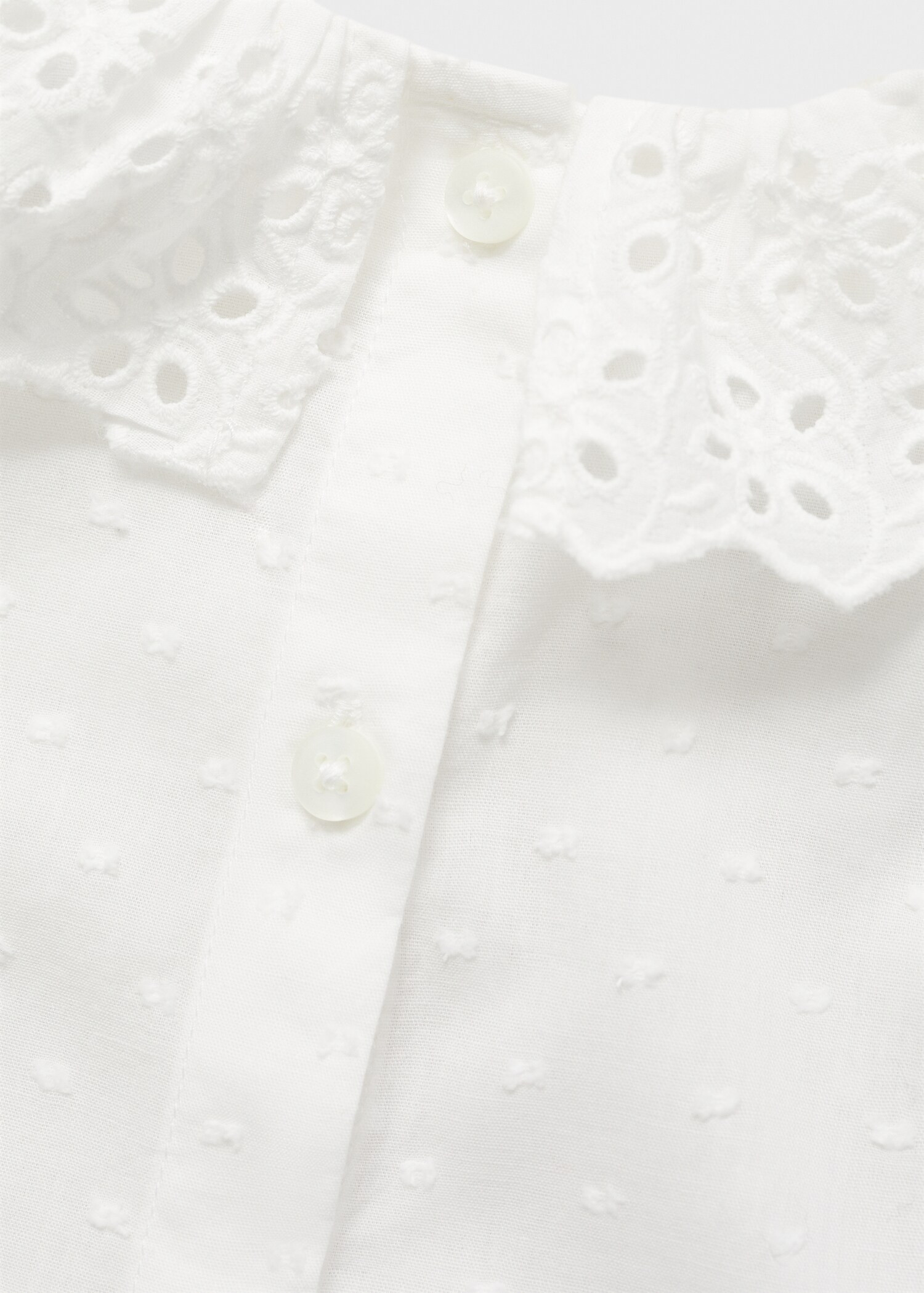 Baby-collar openwork shirt - Kids | MANGO USA | Mango (US/MX/AU)
