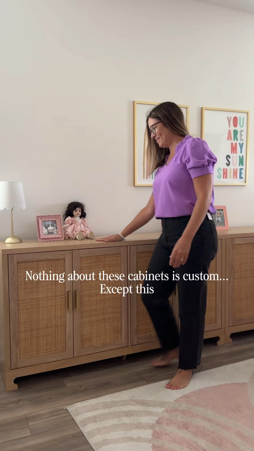 Nothing about these cabinets is custom… except this.

I swapped the original handles for these stick-on ones thinking they’d be temporary… and somehow they’ve been going strong for 2 years 🙃

No drilling, no tools, and they completely changed the look from basic to built-in.

Even in a playroom… even with kids using them daily… they haven’t budged.

Linked the handles, cabinets and the rug!

#LTKHome #LTKKids