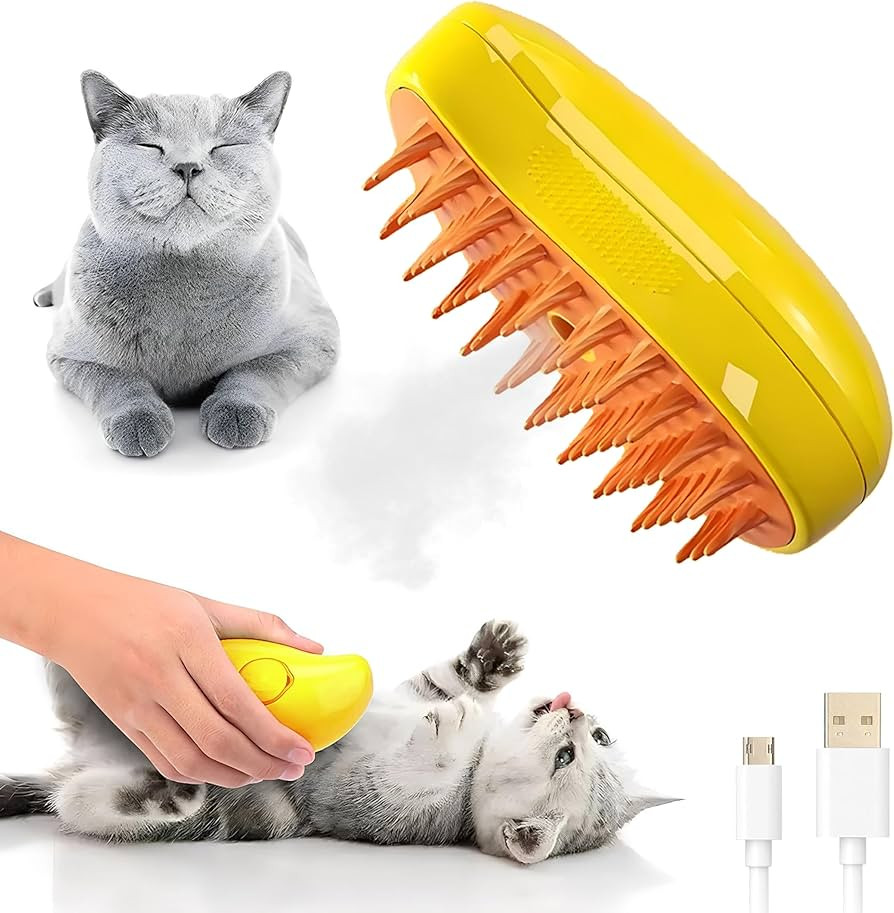 Cepillo de vapor para gatos, herramienta de aseo para gatos y perros con función de vapor, masaj... | Amazon (US)