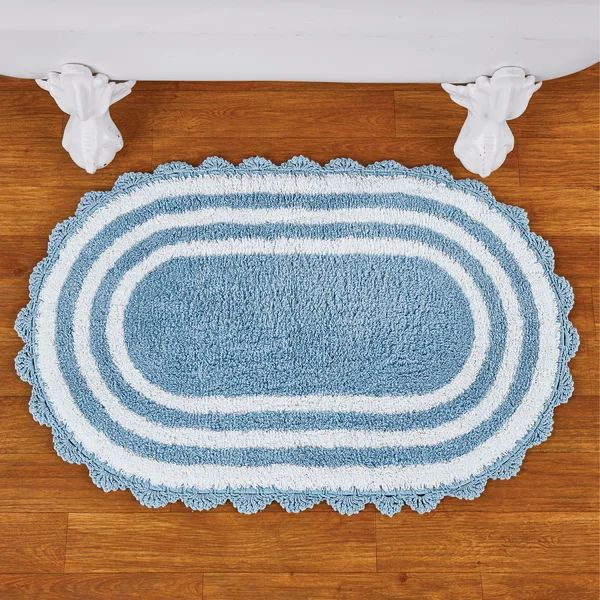 Barkeley Scalloped Crochet Edge Cotton Bath Rug | Wayfair North America