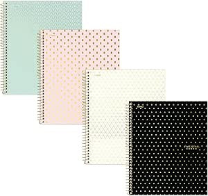 Five Star Spiral Notebooks, 1 Subject, College Ruled, 11" x 8-1/2", Cute Designs Bright Colors, D... | Amazon (US)