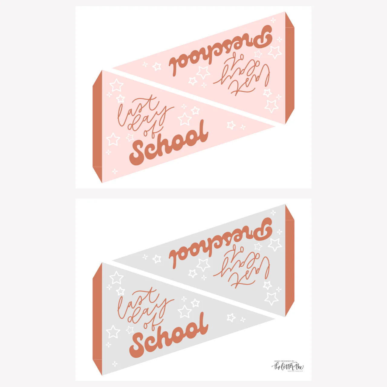 Last Day of School Pennants | Printable Pennants | The Letter Vee
