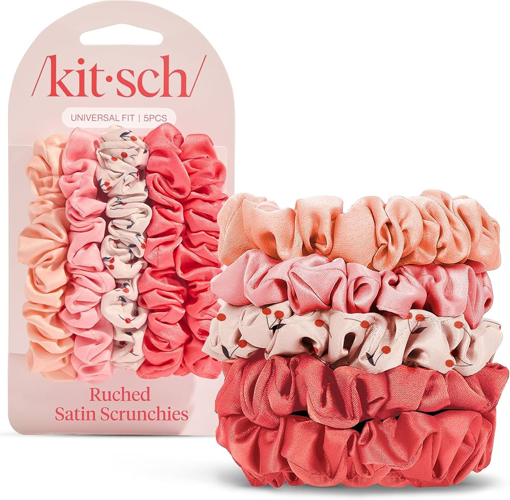 Kitsch Satin Scrunchies for Women - No Crease Hair Ties for Girls | Scrunchies For All Hair Types... | Amazon (US)