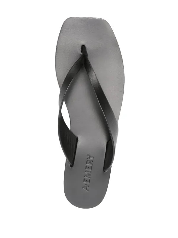 A.EMERY Kinto Leather Flip Flops | Black | FARFETCH | Farfetch Global