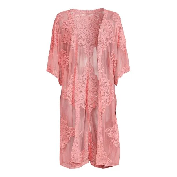 Time and Tru Women's Semi-Sheer Lace Layering Top | Walmart (US)