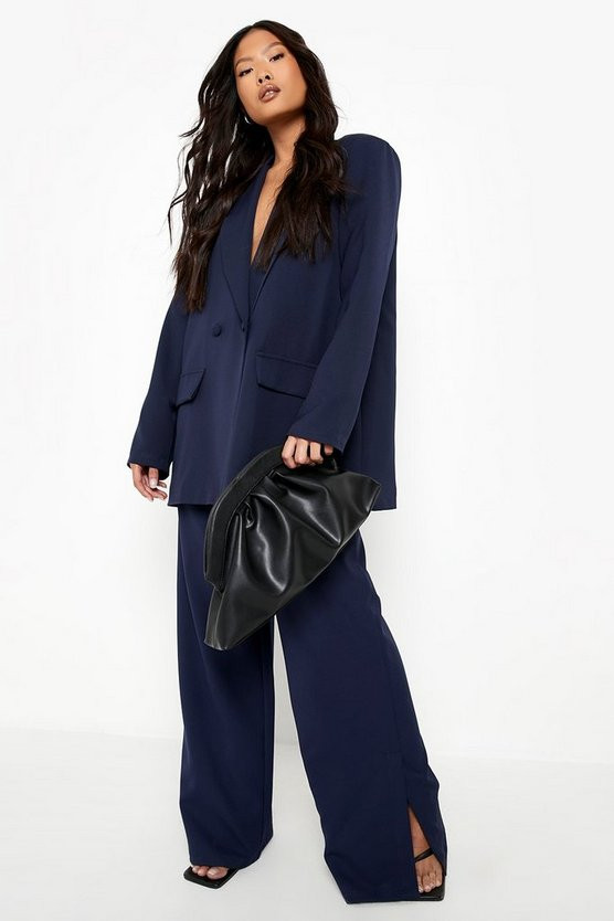 Petite Drop Shoulder Relaxed Oversized Blazer | Boohoo.com (US & CA)