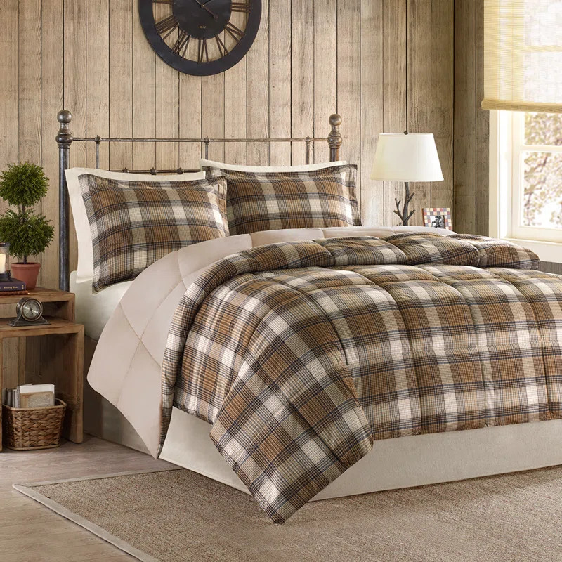 Lumberjack Classic Quilting Soft and Cozy Solid Reverse Down Alternative Comforter Set | Wayfair North America