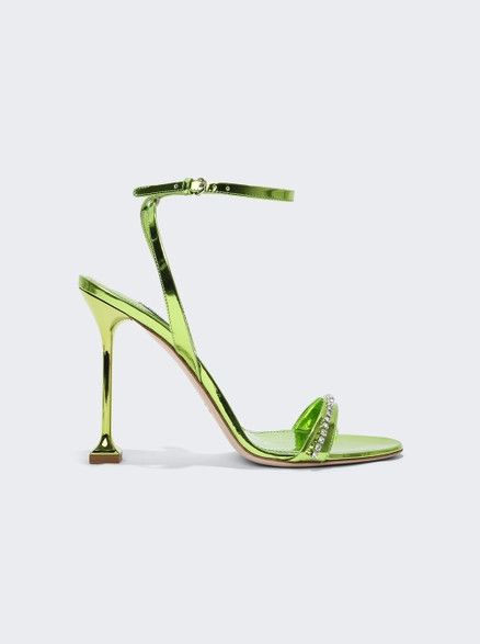Metallic Leather Sandals Green | The Webster