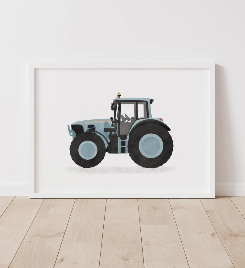 Blue Tractor Print  | Etsy (US)