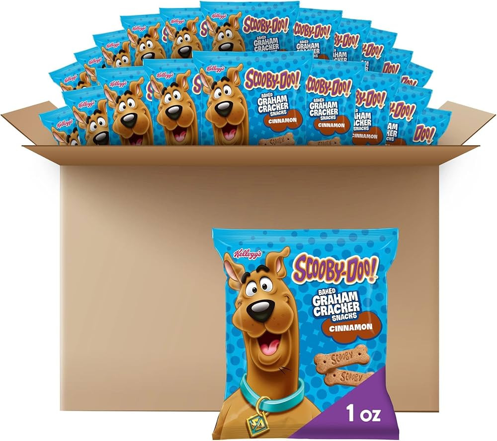Kellogg's SCOOBY-DOO! Baked Graham Cracker Snacks, Made with Whole Grain, Kids Snacks, Cinnamon (... | Amazon (US)