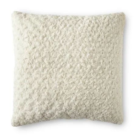 Better Homes & Gardens Rosette Plush Decorative Toss Pillow, 22", Ivory | Walmart (US)