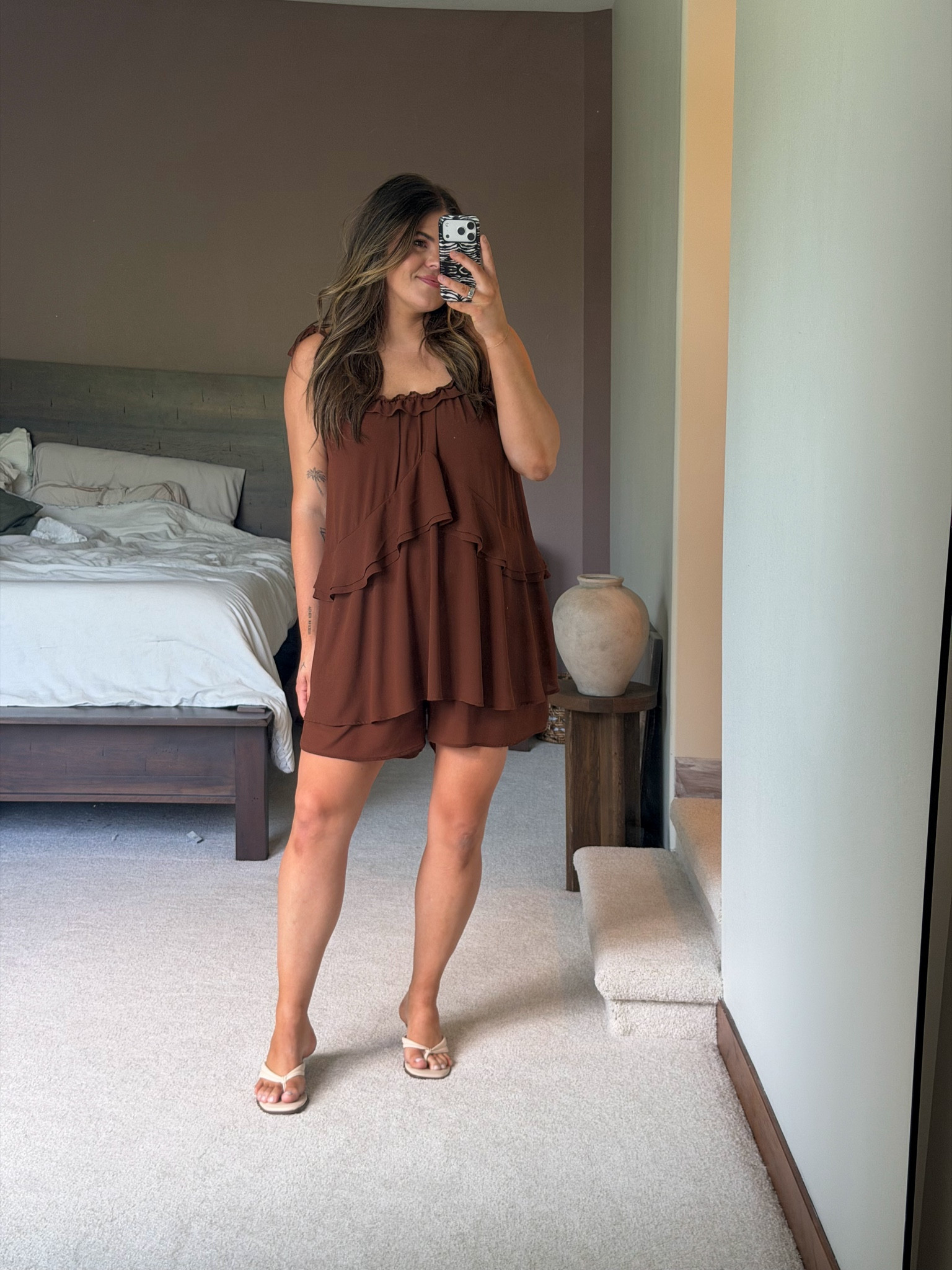 Amazon summer romper that looks exactly like a dress. This would be really cute with cowboy boots to a country concert / fair / Nashville as well. 

Wearing XL

Midsize, size 12, size 14, mom style, curvy outfit