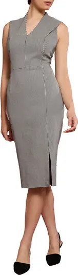 Gingham Pleated Shoulder Sheath Dress | Nordstrom Rack