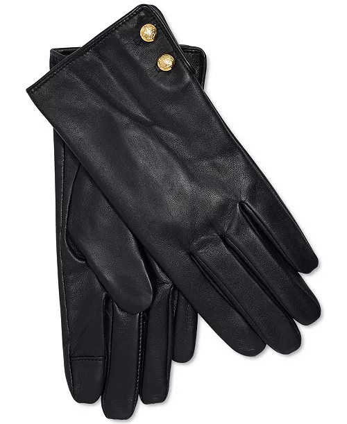 Lauren Ralph Lauren Women's Leather Touchscreen Gloves - Macy's | Macy's