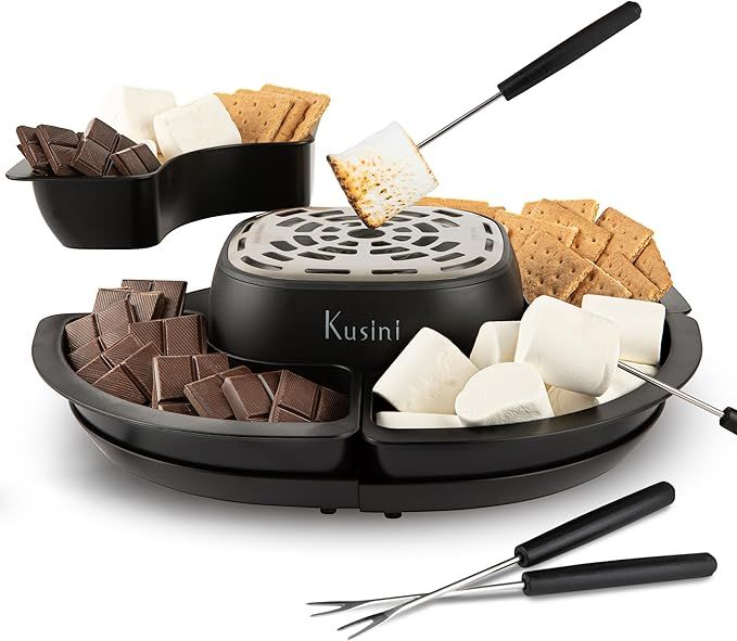 Kusini Smores Maker Tabletop Indoor - Flameless Electric Marshmallow Roaster – 4 Detachable Tra... | Amazon (US)