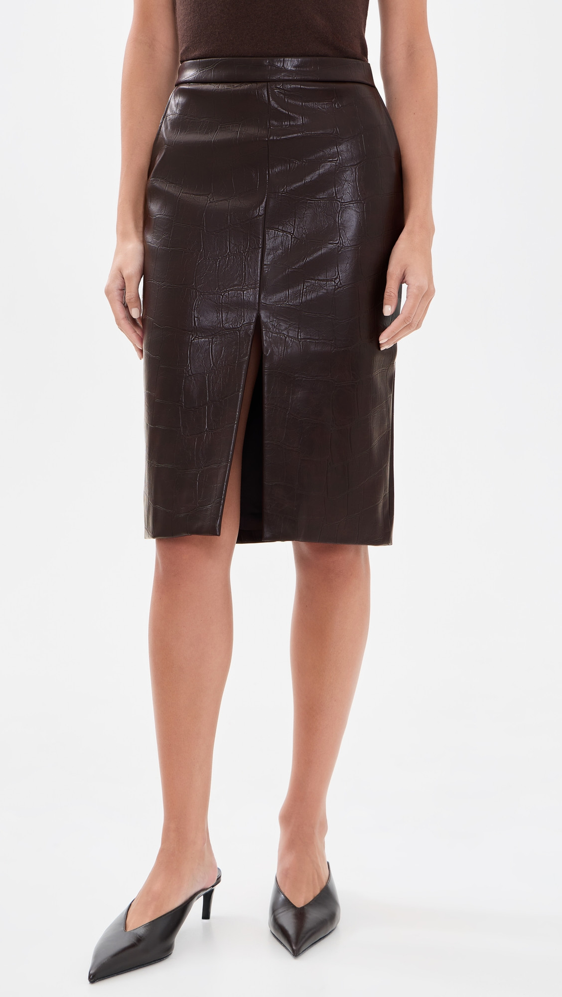 BARDOT Rheba Faux Leather Skirt Deep Plum 10 | Shopbop