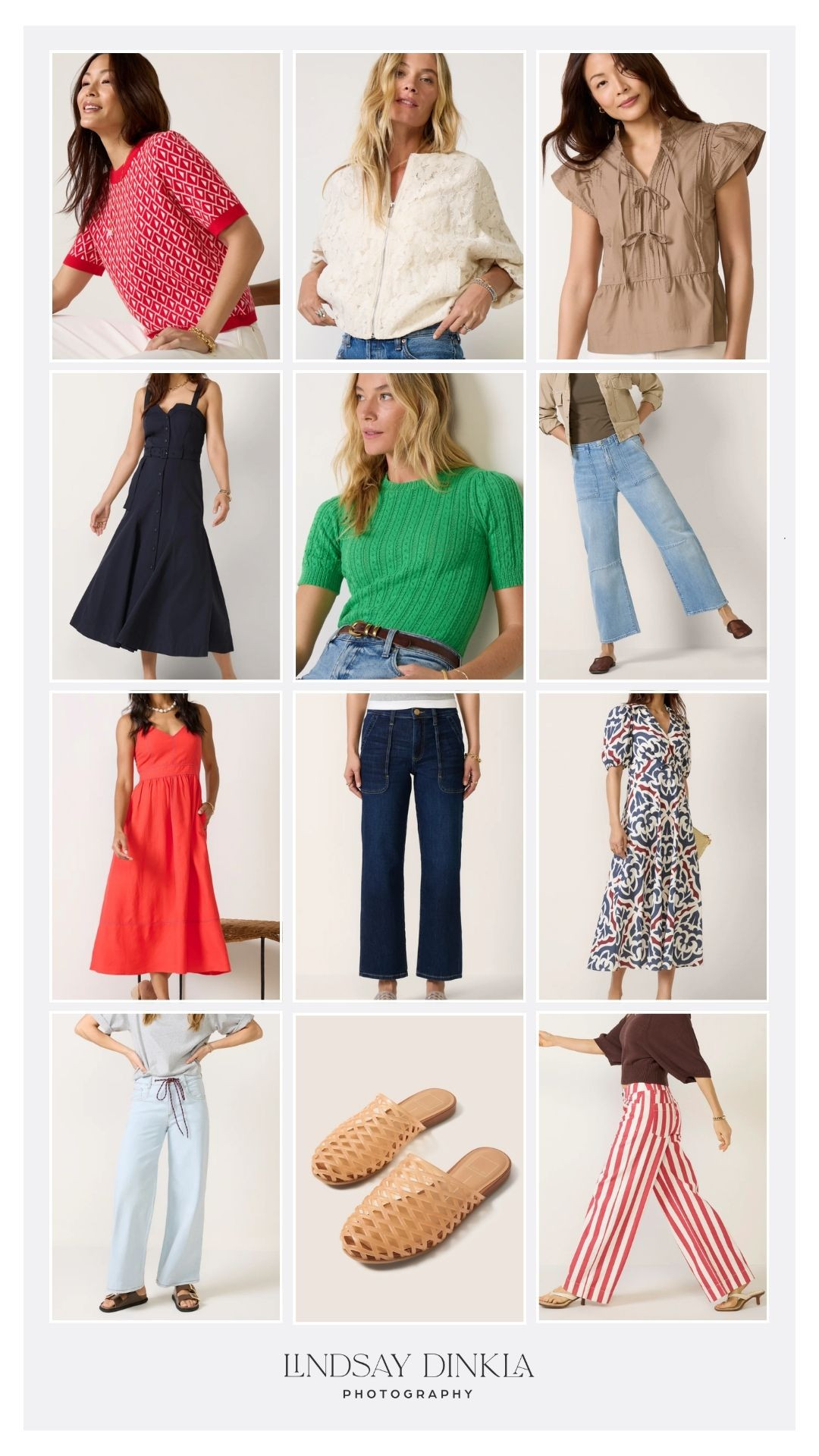 Be inspired! Spring brings colors, fresh denim styles, light and airy dresses, and of course...the jelly shoes. Iowa State fans, check those red & white striped jeans!!! 
#springcolor #evereve  

 #LTKU #LTKOver40 #LTKPetite