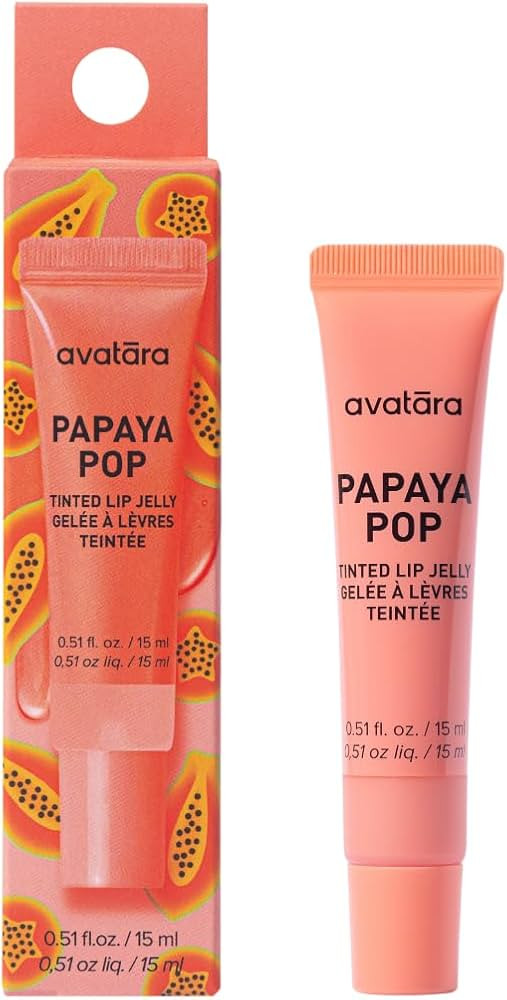 Avatara Papaya Pop Tinted Lip Jelly, Hydrating Lip Gloss Treatment with Vitamin-Rich Botanicals, ... | Amazon (US)