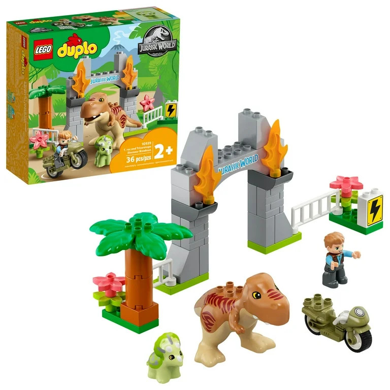 LEGO DUPLO Jurassic World T. rex and Triceratops Dinosaur Breakout 10939 Building Toy Set (36 Pie... | Walmart (US)