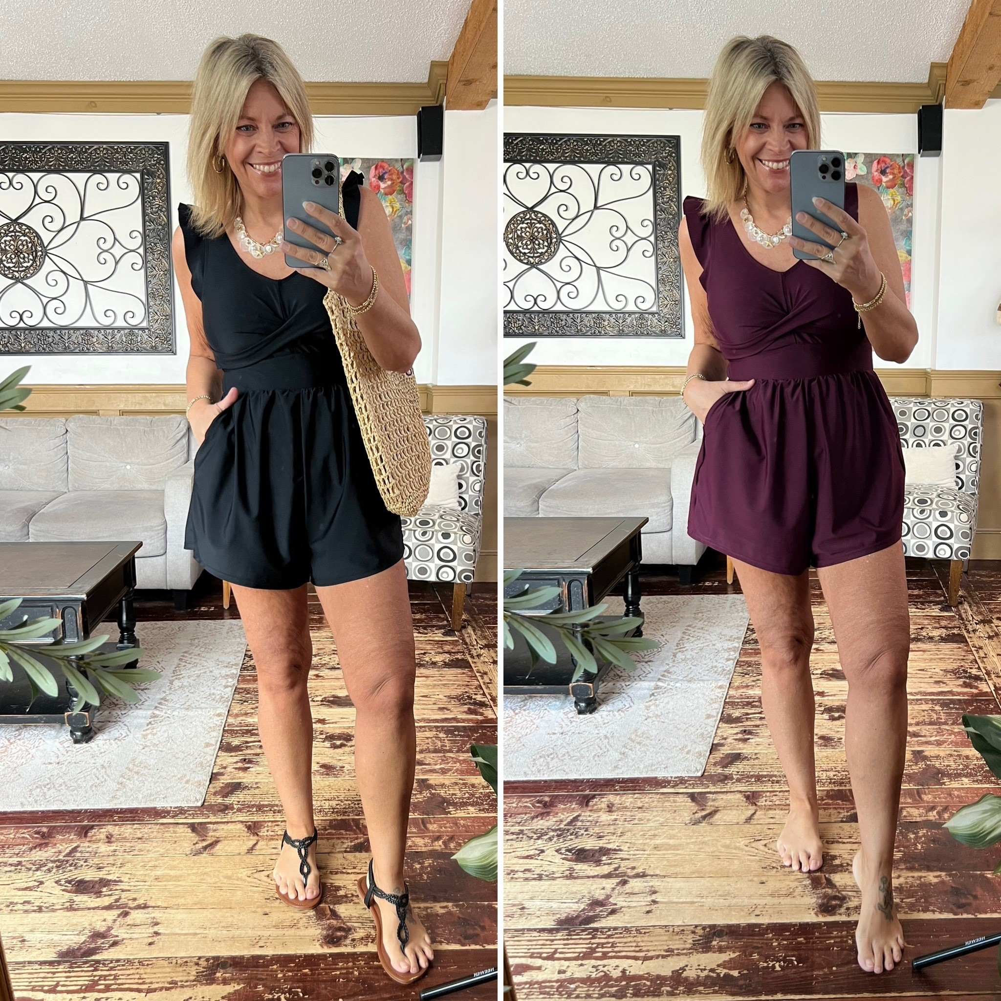 Swim romper with pockets and built in full coverage brief- size 10 (true to size)

#LTKOver40 #LTKSeasonal #LTKMidsize