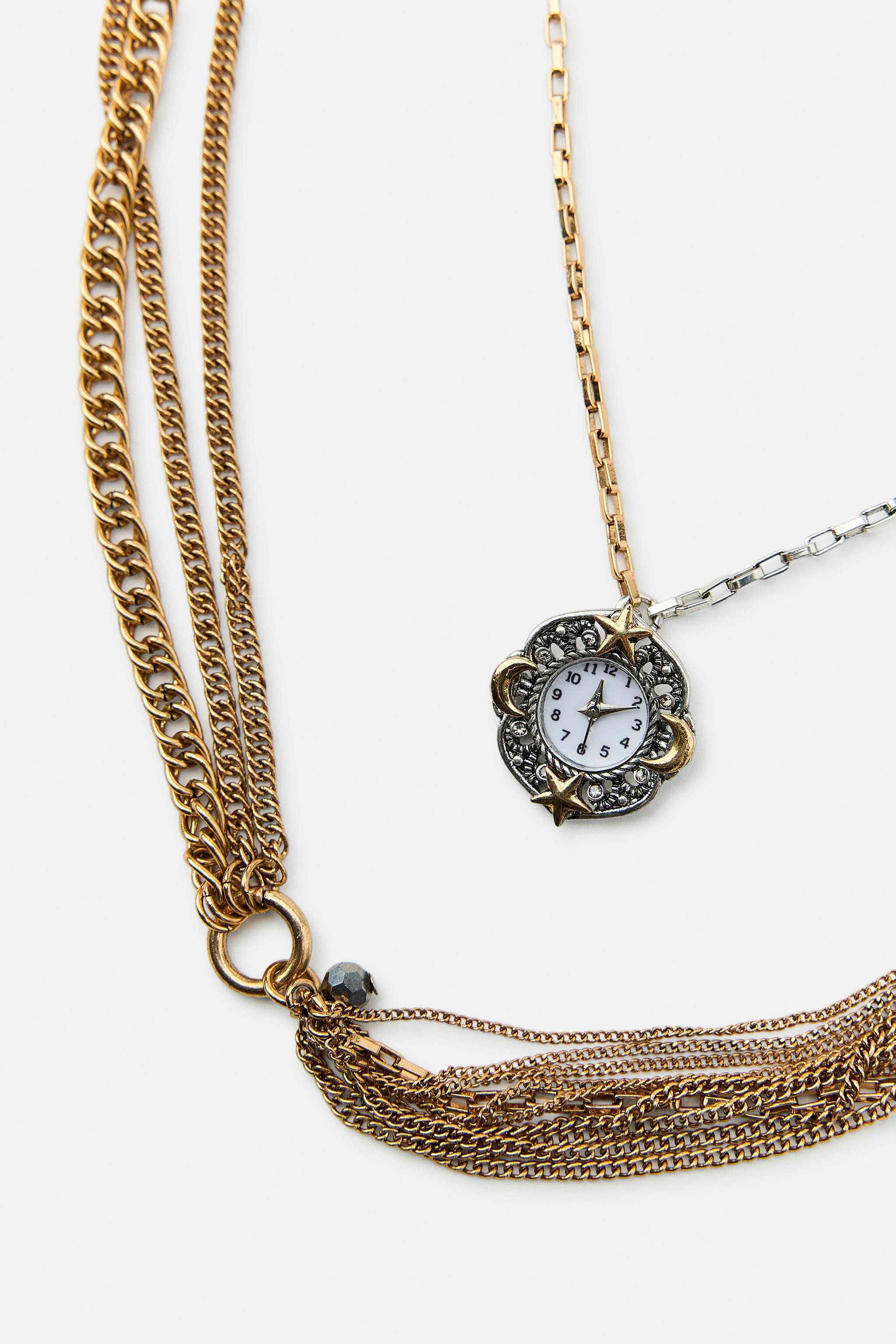 PACK OF 3 WATCH CHARM NECKLACES | Zara US