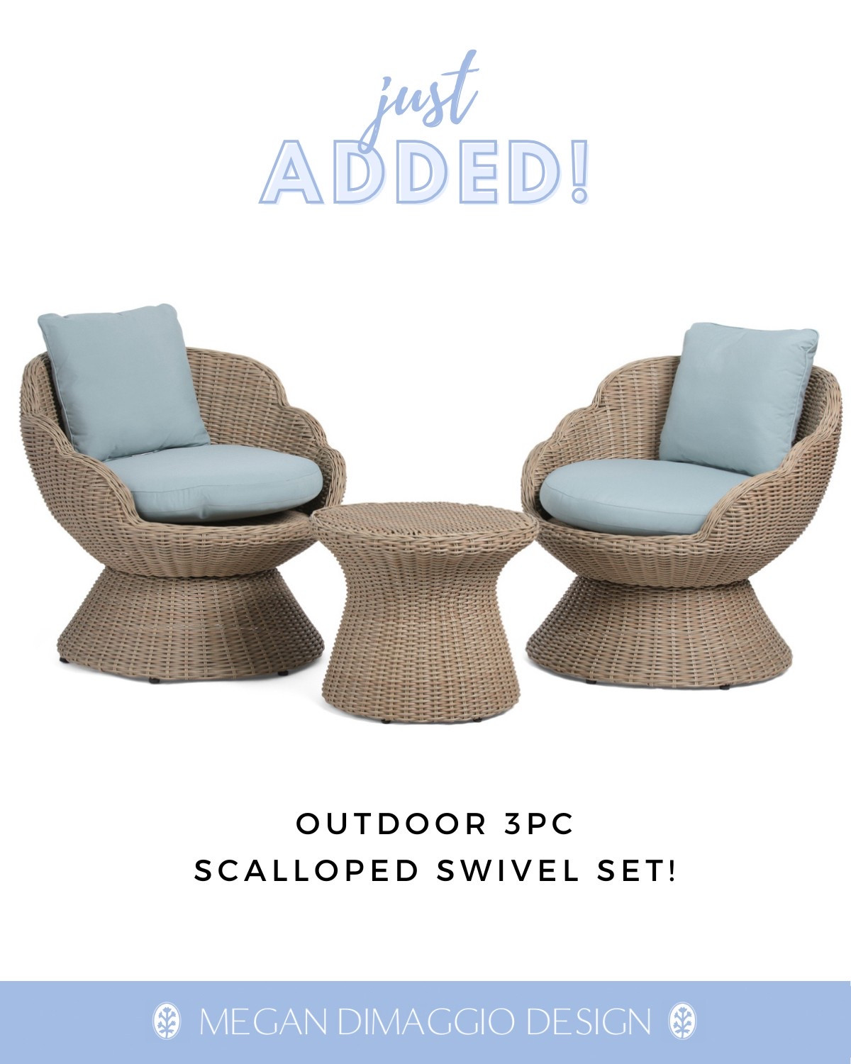 New 3 pc outdoor rattan swivel conversation set!! LOVE the blue cushions!! 😍 This will go fast!! 

#LTKSaleAlert #LTKSeasonal #LTKHome