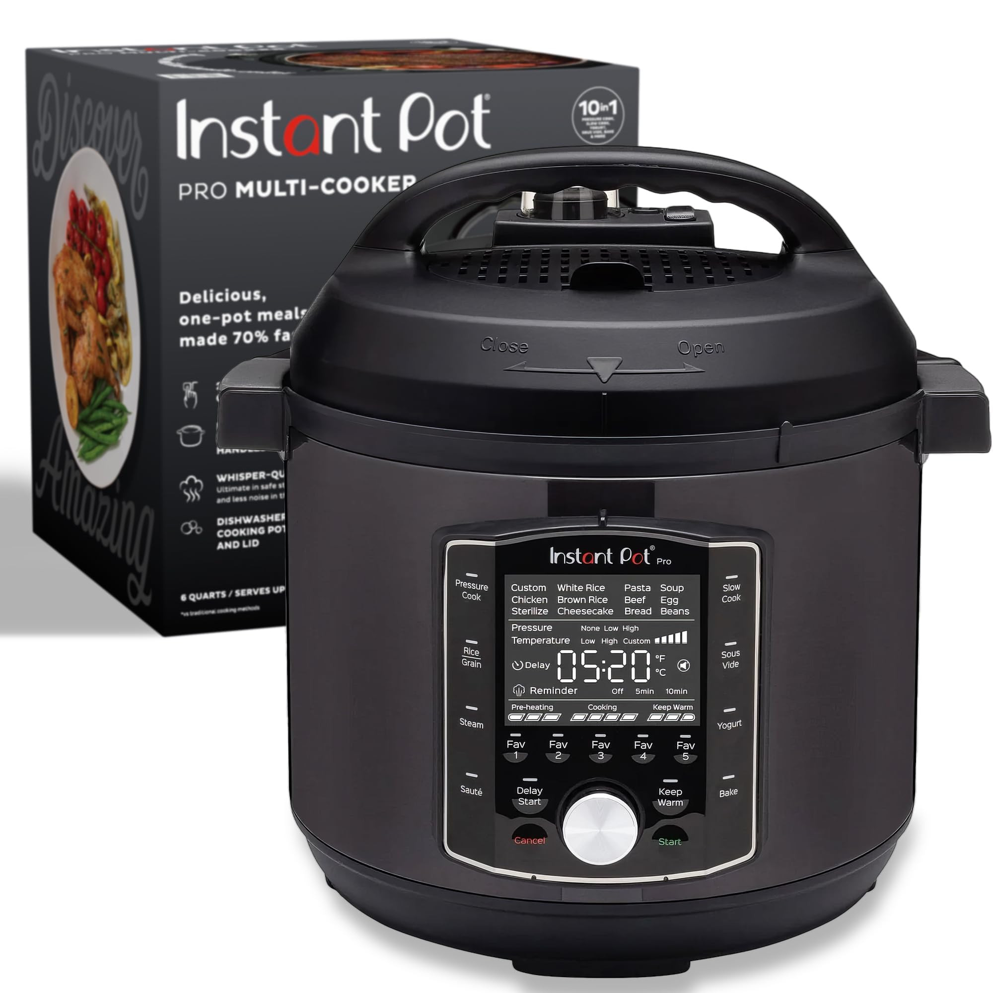 Instant Pot Pro 10-in-1 Pressure Cooker, Slow Cooker, Rice/Grain Cooker, Steamer, Sauté, Sous Vi... | Amazon (US)