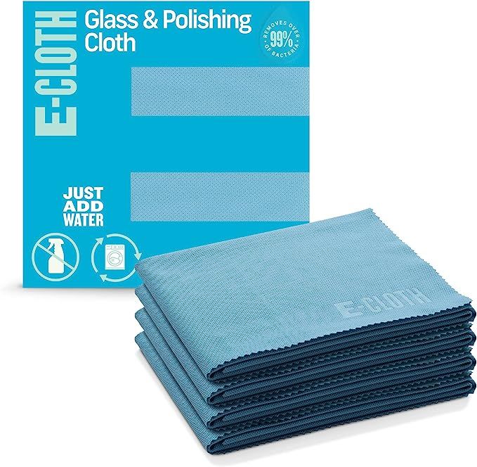 E-Cloth 4-Pack Glass & Polishing Cloth, Sustainable Microfiber Cleaning Cloth Set, Perfect Cleane... | Amazon (US)