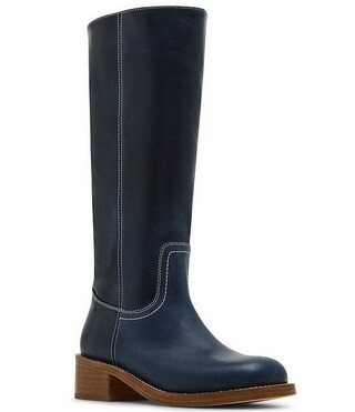 Steve Madden Riggs Leather Block Heel Tall Boots | Dillard's | Dillard's