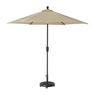 9 ft. Aluminum Market Auto Tilt Patio Umbrella in Sand | The Home Depot
