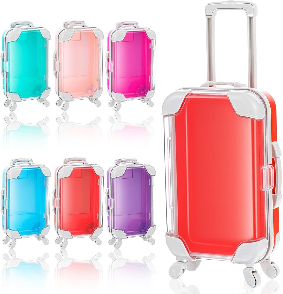 6 Pack Mini Suitcase Party Favor Box - Colorful Mini Plastic Suitcases for Party Favors with Clea... | Amazon (US)