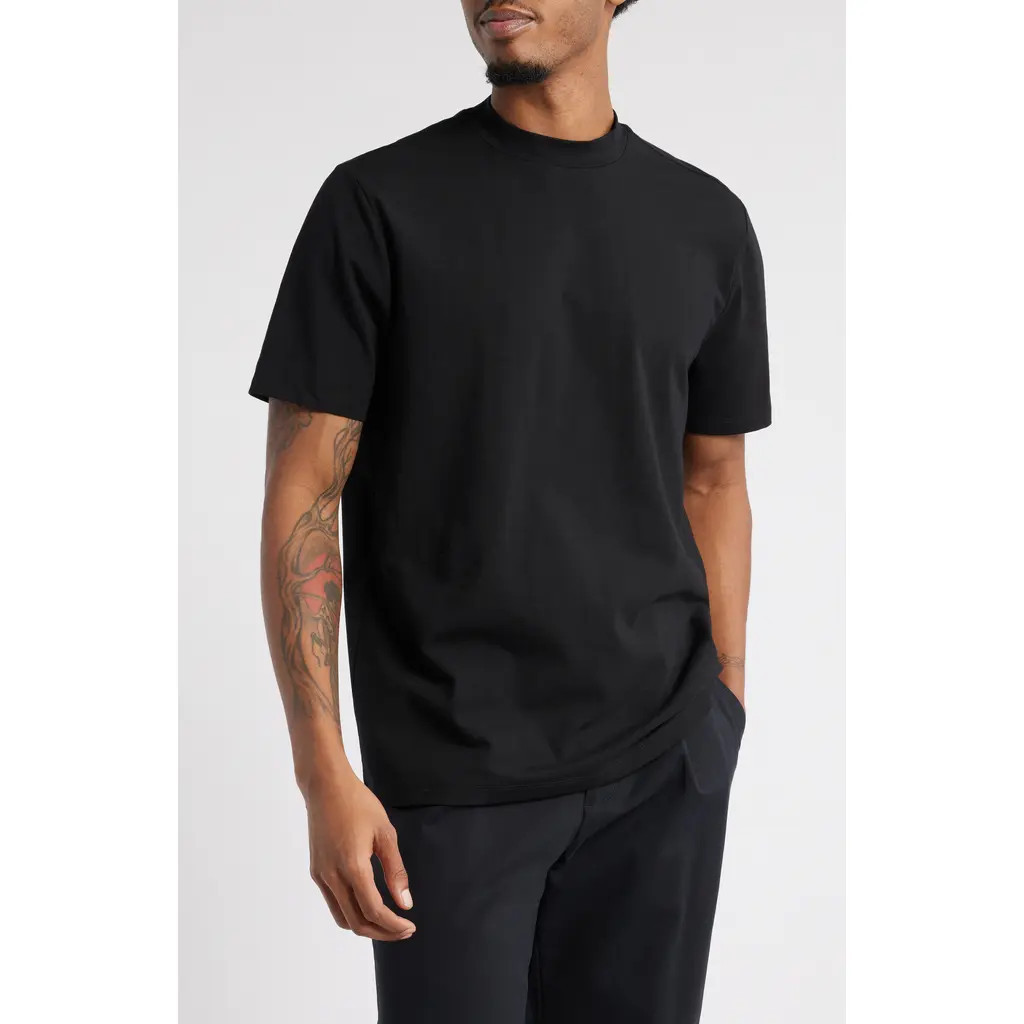 Open Edit Mock Neck T-Shirt in Black at Nordstrom, Size Xx-Large | Nordstrom