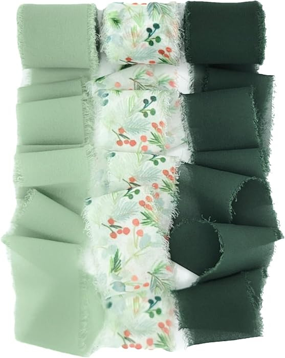 Fringe Chiffon, Christmas Ribbon, Holiday Ribbon, 1.5" X 18 Yards Total, Wedding Invitations, Flo... | Amazon (US)
